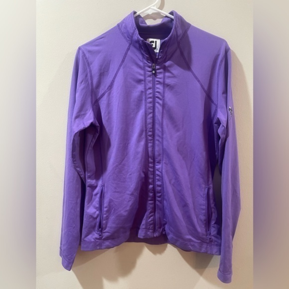FootJoy Purple Zip Golf Jacket medium. Does have‎ embroidery on one sleeve.
